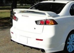 5 299 р. Накладка Zodiak под одинарный выхлоп на задний бампер  Mitsubishi Lancer  10 CY (2007-2017) седан дорестайлинг, седан рестайлинг (Неокрашенная)  с доставкой в г. Керчь. Увеличить фотографию 7