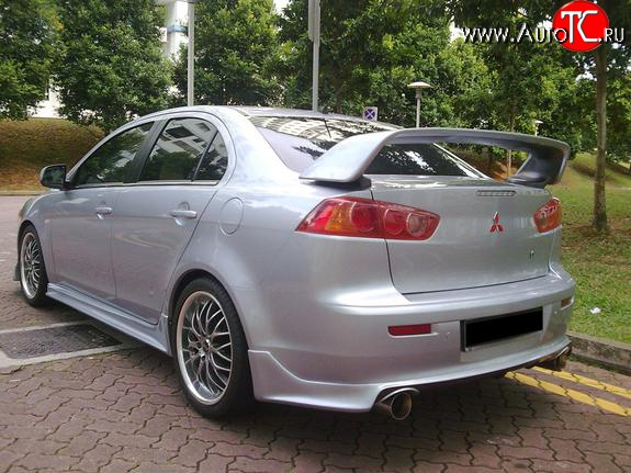 5 299 р. Накладка Zodiak V2 на задний бампер  Mitsubishi Lancer  10 CY (2007-2017) седан дорестайлинг, седан рестайлинг (Неокрашенная)  с доставкой в г. Керчь