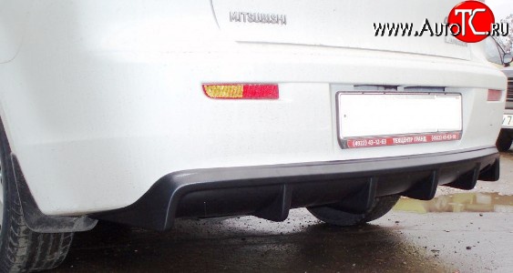 2 049 р. Диффузор заднего бампера Evo-mini Mitsubishi Lancer 10 CY седан дорестайлинг (2007-2010) (Неокрашенный)  с доставкой в г. Керчь