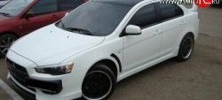 4 189 р. Пороги накладки Evo  Mitsubishi Lancer  10 CY (2007-2017) седан дорестайлинг, хэтчбэк дорестайлинг, седан рестайлинг, хэтчбек 5 дв рестайлинг (Неокрашенные)  с доставкой в г. Керчь. Увеличить фотографию 3