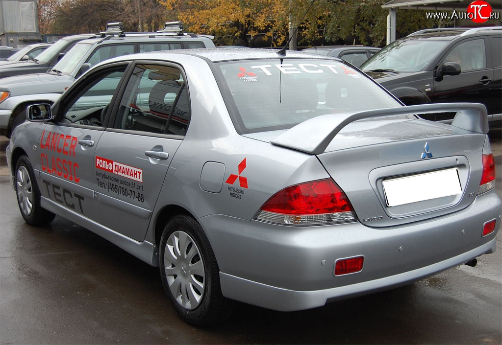 4 249 р. Накладка заднего бампера GT Dynamics Mitsubishi Lancer 9 CS седан 1-ый рестайлинг (2003-2005) (Неокрашенная)  с доставкой в г. Керчь