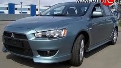 Клыки Evo на передний бампер автомобиля Mitsubishi Lancer 10 CY седан дорестайлинг (2007-2010)