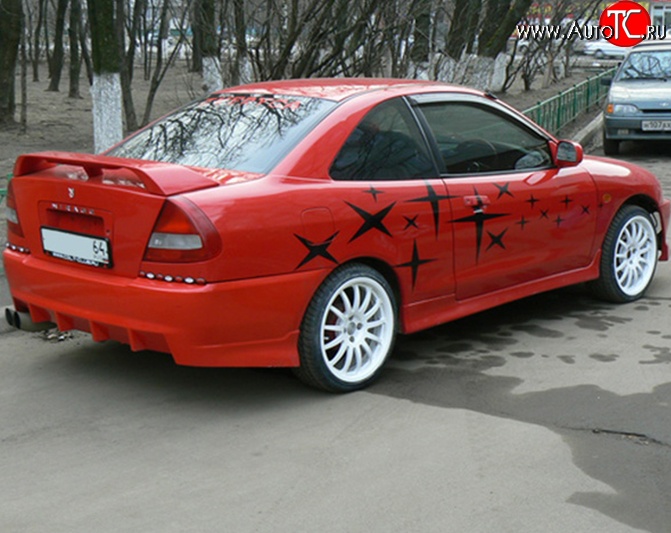 12 599 р. Задний бампер M-VRS Mitsubishi Mirage CJ,CK,CL,CM хэтчбэк 3 дв. (1995-2001) (Неокрашенный)  с доставкой в г. Керчь