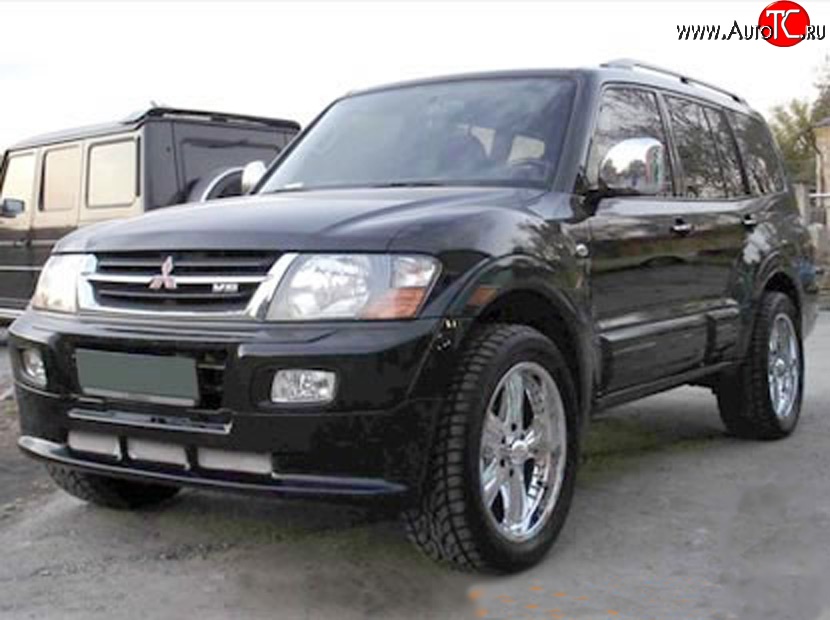 10 599 р. Накладка переднего бампера Rally Mitsubishi Pajero 3 V70 дорестайлинг (1999-2003) (Неокрашенная)  с доставкой в г. Керчь