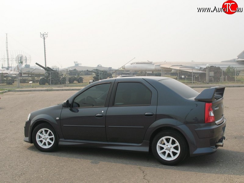 4 699 р. Пороги накладки Power DM 2 Renault Logan 1 рестайлинг (2010-2016) (Неокрашенные)  с доставкой в г. Керчь
