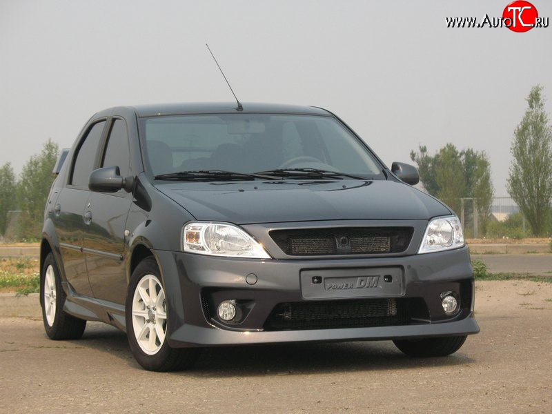 2 069 р. Решётка радиатора Power DM2 Renault Logan 1 рестайлинг (2010-2016) (Без сетки, Неокрашенная)  с доставкой в г. Керчь