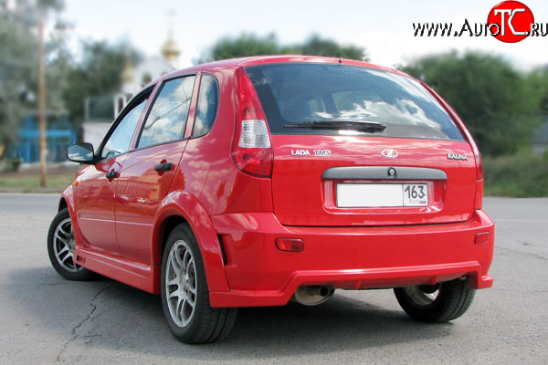 8 929 р. Задний бампер TMS-GTI Лада Калина Спорт 1119 (2008-2014) (Неокрашенный)  с доставкой в г. Керчь