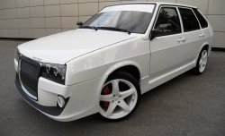 8 999 р. Передний бампер Фанат-Робот  Лада 2108 - 21099 (Неокрашенный, По бокам сетка)  с доставкой в г. Керчь. Увеличить фотографию 2