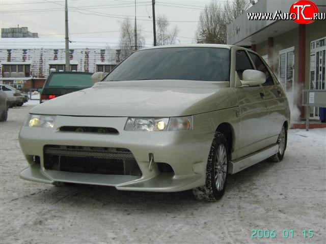 5 699 р. Передний бампер Лукойл Спорт Лада 2111 универсал (1998-2009) (Неокрашенный)  с доставкой в г. Керчь