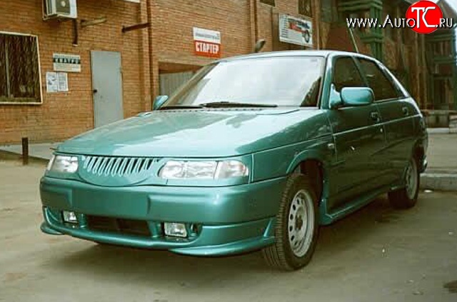 979 р. Накладка Кураж на передний бампер  Лада 2112 (1999-2009) хэтчбек, купе (Неокрашенная)  с доставкой в г. Керчь