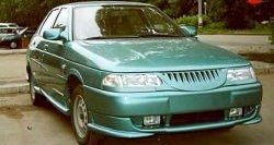 979 р. Накладка Кураж на передний бампер  Лада 2112 (1999-2009) хэтчбек, купе (Неокрашенная)  с доставкой в г. Керчь. Увеличить фотографию 2