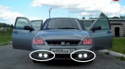 1 999 р. Изменённая решётка Double Light Style с пластиковой сеткой на передний бампер автомобиля Лада Приора 21728 купе дорестайлинг (2010-2013) (Неокрашенная)  с доставкой в г. Керчь. Увеличить фотографию 2