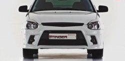 5 099 р. Передний бампер Stinger Лада Приора 2172 хэтчбек дорестайлинг (2008-2014) (Неокрашенный)  с доставкой в г. Керчь. Увеличить фотографию 7