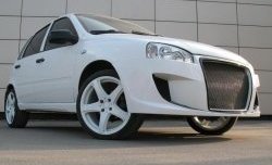 9 399 р. Передний бампер Я-робот Лада Калина 1118 (2004-2013) (Неокрашенный, сетка в воздухозаборниках)  с доставкой в г. Керчь. Увеличить фотографию 3