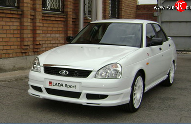3 699 р. Накладка переднего бампера Lada Priora Sport Лада Приора 2172 хэтчбек дорестайлинг (2008-2014) (Неокрашенная)  с доставкой в г. Керчь