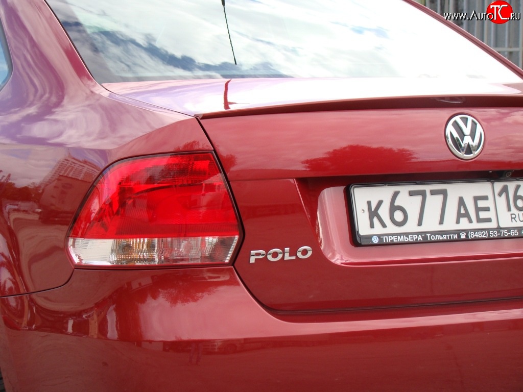 3 899 р. Лип спойлер Racing  Volkswagen Polo  5 (2009-2020) седан дорестайлинг, хэтчбек рестайлинг (Неокрашенный)  с доставкой в г. Керчь