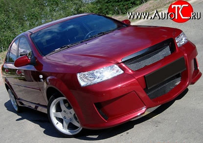 9 799 р. Передний бампер Rieger Chevrolet Lacetti седан (2002-2013) (Неокрашенный)  с доставкой в г. Керчь
