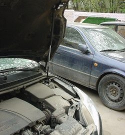 2 249 р. Упор капота Sport Ford Focus 2 универсал рестайлинг (2007-2011) (Без кронштейна)  с доставкой в г. Керчь. Увеличить фотографию 2