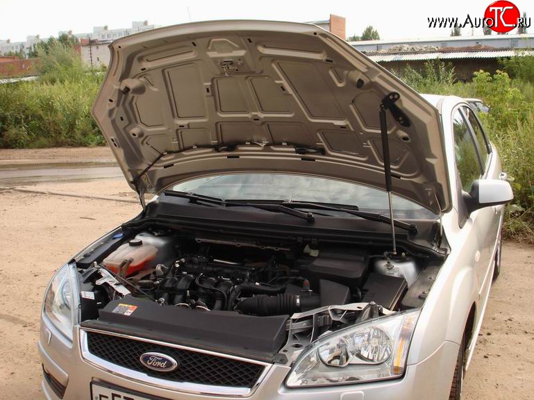2 249 р. Упор капота Sport Ford Focus 2 хэтчбэк 3 дв. дорестайлинг (2004-2007) (Без кронштейна)  с доставкой в г. Керчь