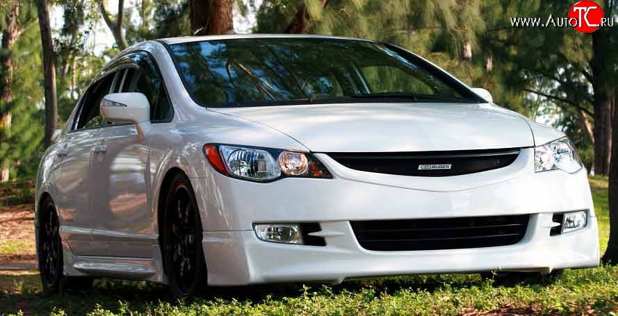 2 999 р. Решётка радиатора (без сетки) Mugen Honda Civic FD седан дорестайлинг (2005-2008)  с доставкой в г. Керчь