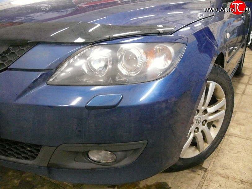 859 р. Реснички Style V2  Mazda 3/Axela  BK (2006-2009) рестайлинг, хэтчбэк (Неокрашенные)  с доставкой в г. Керчь