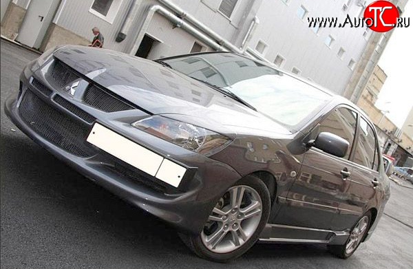 1 199 р. Подиум гос. номера EVO Mitsubishi Lancer 9 CS седан 1-ый рестайлинг (2003-2005) (Неокрашенный)  с доставкой в г. Керчь