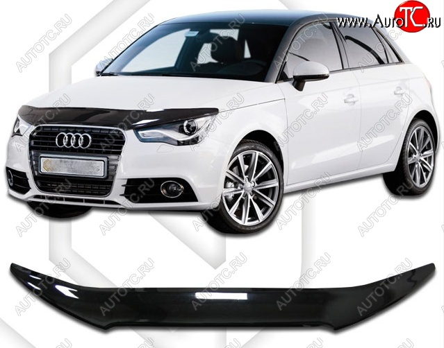 2 699 р. Дефлектор капота CA-Plastic Audi A1 8XA хэтчбэк 5 дв. рестайлинг (2014-2018) (Classic черный, Без надписи)  с доставкой в г. Керчь
