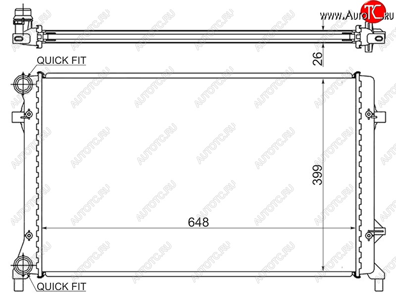 3 999 р. Радиатор двигателя SAT (трубчатый, МКПП/АКПП, 1.4/1.6/2.0/2.5) Volkswagen Jetta A5 седан (2005-2011)  с доставкой в г. Керчь
