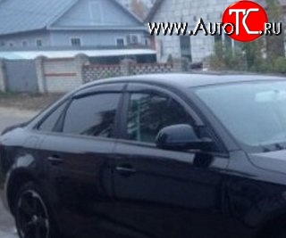1 089 р. Комплект дефлекторов окон (ветровиков) 4 шт. Russtal Audi A4 B8 дорестайлинг, седан (2007-2011)  с доставкой в г. Керчь