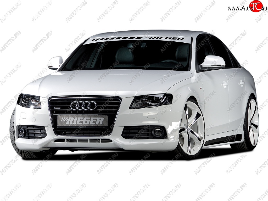 19 899 р. Накладка на передний бампер Rieger Audi A4 B8 дорестайлинг, универсал (2007-2011)  с доставкой в г. Керчь