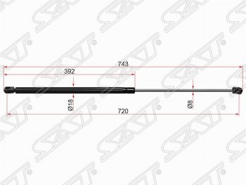 Упор капота SAT (газовый) Audi A6 C6 дорестайлинг, седан (2004-2008)