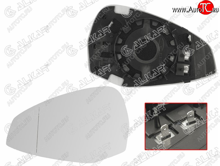 2 399 р. Левое полотно зеркала ALCAR (асферическое с обогревом)  Audi A4  B9 - A5  F5  с доставкой в г. Керчь