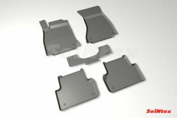 Износостойкие резиновые коврики в салон с высоким бортом Seintex Audi A4  B9 (2016-2020) дорестайлинг,седан