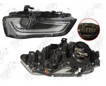 Правая фара (с электрокорректором, ксенон, LED) DEPO Audi A4  B8 (2011-2015) рестайлинг, седан, рестайлинг, универсал