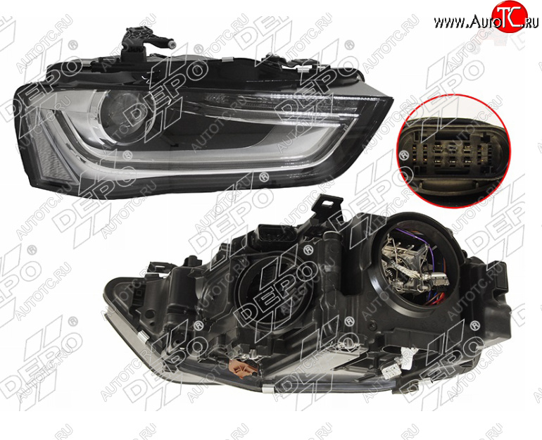 30 199 р. Правая фара (с электрокорректором, ксенон, LED) DEPO  Audi A4  B8 (2011-2015) рестайлинг, седан, рестайлинг, универсал  с доставкой в г. Керчь