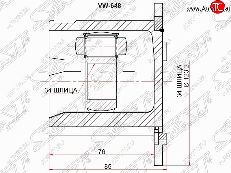 2 879 р. Шрус SAT (внутренний)  Audi A4 ( B6,  B7) - A8  D3  с доставкой в г. Керчь