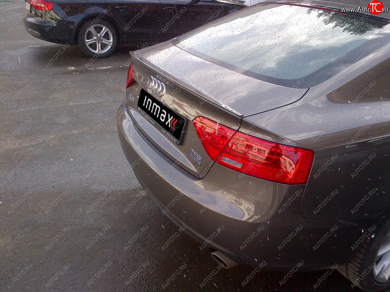 15 699 р. Лип спойлер INMAX  Audi A5  8T (2007-2016) дорестайлинг, лифтбэк, рестайлинг, лифтбэк (черный матовый)  с доставкой в г. Керчь