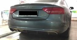 13 999 р. Накладка на задний бампер CT Audi A5 8T дорестайлинг, лифтбэк (2007-2011) (Неокрашенная)  с доставкой в г. Керчь. Увеличить фотографию 4