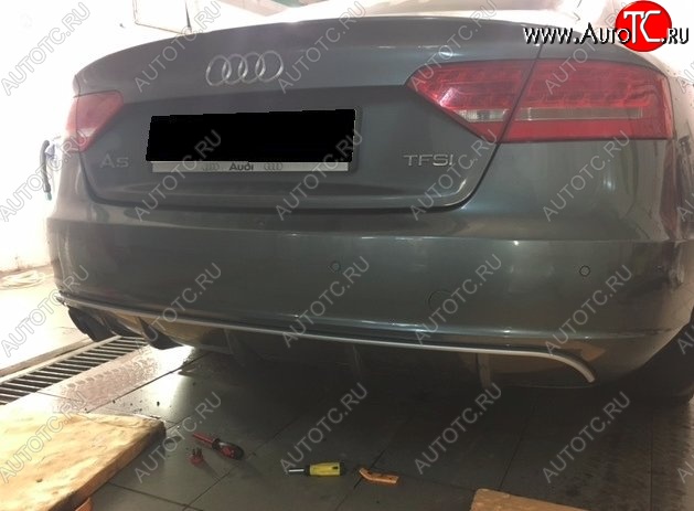 13 999 р. Накладка на задний бампер CT Audi A5 8T дорестайлинг, лифтбэк (2007-2011) (Неокрашенная)  с доставкой в г. Керчь
