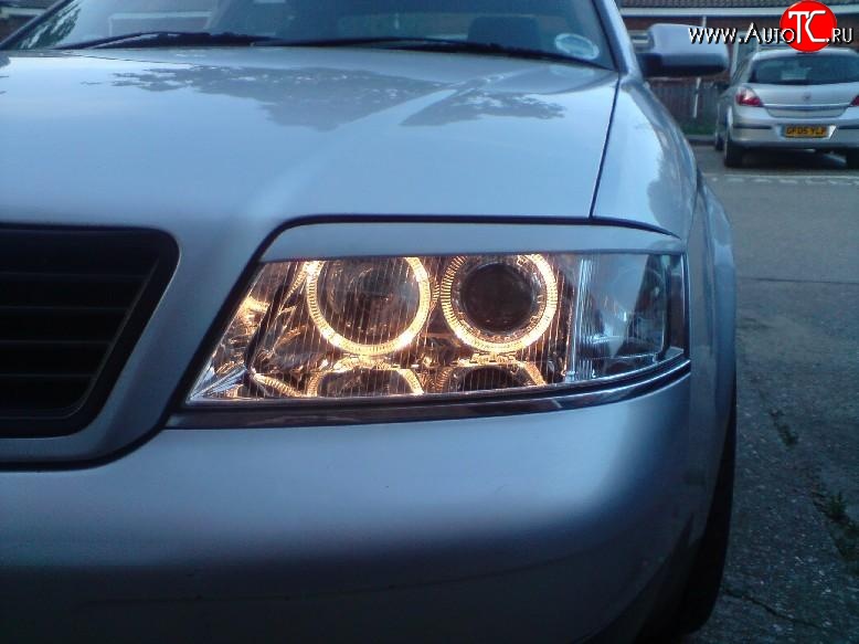 1 399 р. Комплект ресничек на фары Sport (дорестайлинг, до 2001 г.)  Audi A6  C5 (1997-2001) дорестайлинг, седан (Неокрашенные)  с доставкой в г. Керчь