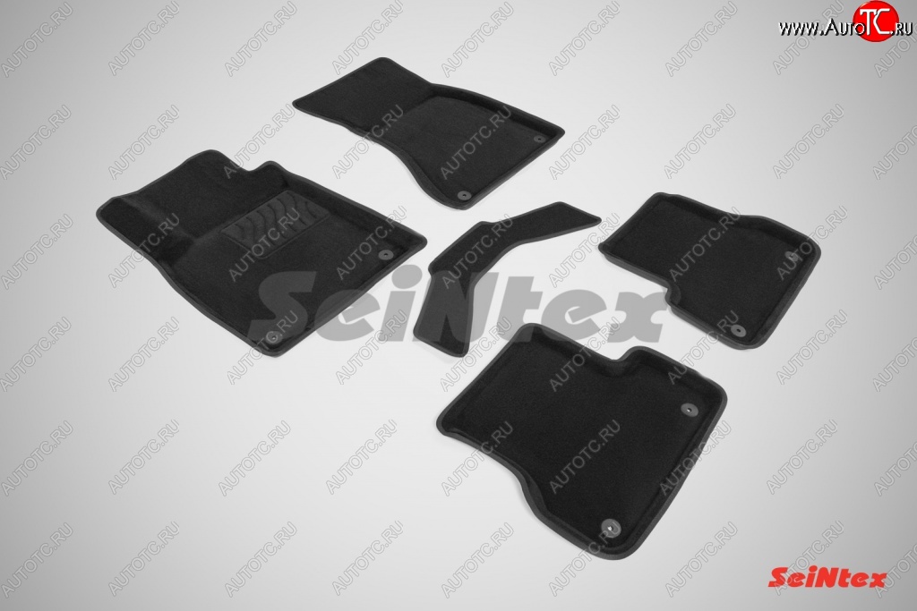 5 699 р. Износостойкие коврики в салон SeiNtex Premium 3D 4 шт. (ворсовые, черные) Audi A6 C7 дорестайлинг, универсал (2010-2014)  с доставкой в г. Керчь