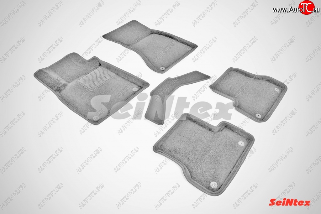 5 699 р. Износостойкие коврики в салон SeiNtex Premium 3D 4 шт. (ворсовые, серые) Audi A6 C7 дорестайлинг, седан (2010-2014)  с доставкой в г. Керчь