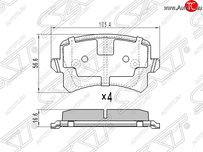 1 239 р. Колодки тормозные SAT (задние)  Volkswagen Tiguan  NF (2006-2011) дорестайлинг  с доставкой в г. Керчь