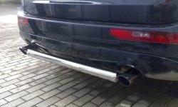 Защита заднего бампера d63.5 мм Металл Дизайн Audi Q5  8R (2008-2017) дорестайлинг, рестайлинг (полированная нержавейка)