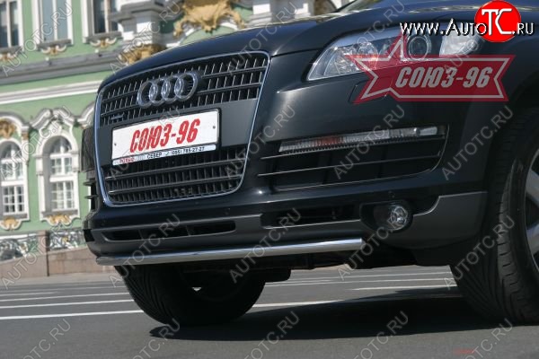 16 469 р. Защита переднего бампера одинарная Souz-96 (d42). Audi Q7 4L дорестайлинг (2005-2009)  с доставкой в г. Керчь