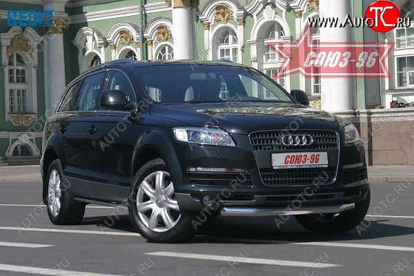 20 879 р. Защита переднего бампера Souz-96 (d 76) Audi Q7 4L дорестайлинг (2005-2009)  с доставкой в г. Керчь