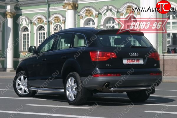 16 064 р. Защита заднего бампера Souz-96 (d 60) Audi Q7 4L дорестайлинг (2005-2009)  с доставкой в г. Керчь