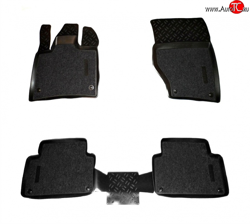 3 899 р. Комплект ковриков в салон Aileron 4 шт. (полиуретан, покрытие Soft)  Audi Q7  4L (2005-2009) дорестайлинг  с доставкой в г. Керчь
