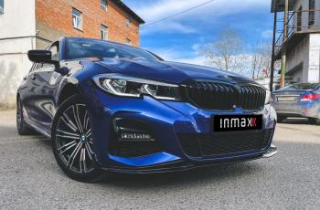 12 299 р. Сплиттер переднего М-бампера М-Perfomance  BMW 3 серия  G20 (2018-2022) седан (цвет: черный глянец)  с доставкой в г. Керчь. Увеличить фотографию 12