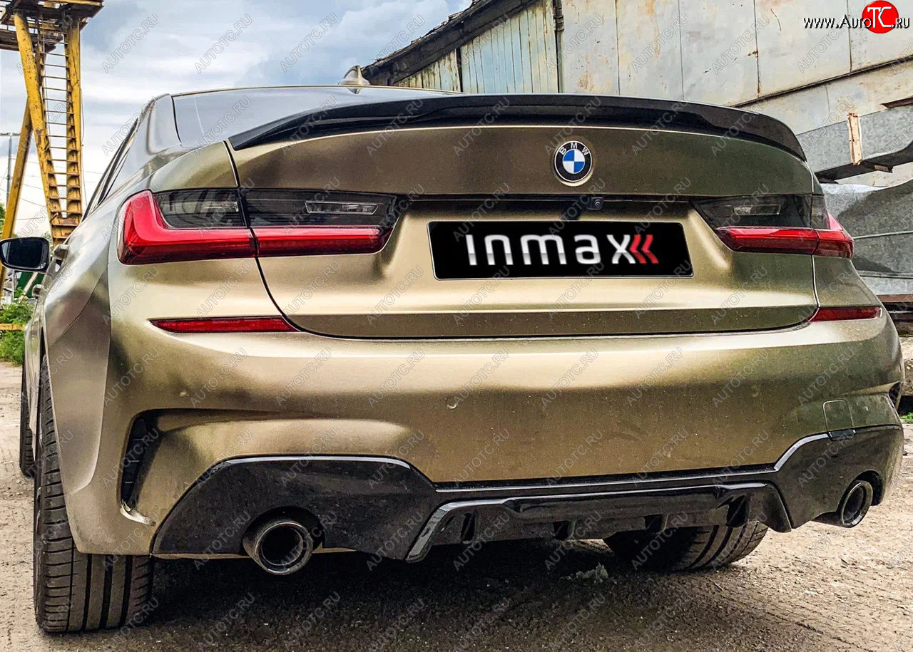 12 999 р. Диффузор заднего бампера М-Perfomance 320  BMW 3 серия  G20 (2018-2022) седан Inmax (цвет: черный глянец)  с доставкой в г. Керчь